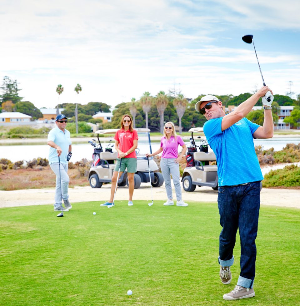 Hotel guests play a round of golf on Rottnest Island